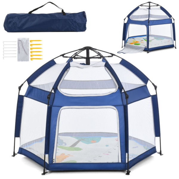 Дитячий манеж MR 1512 Sapphire Blue 146×127×110 см (MR 1512 Sapphire Blue)