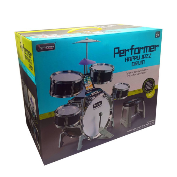 Барабанна установка M33A барабани 5 шт, стільчик, 6 карток