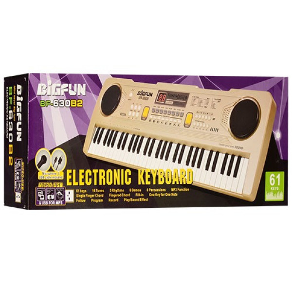 Дитяче піаніно-синтезатор BF-630B2 USB, MP3 61 клавіша, мікрофон (BF-630B2)