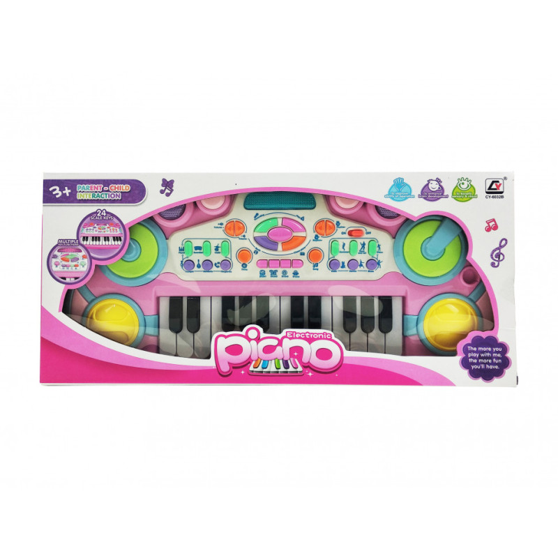 Дитячий синтезатор CY-6032B (Pink), 24 клавіші