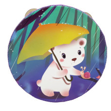 Дерев'яна іграшка Бубон "Машинка з парасолькою" MD 0367-43 діаметр 15 см (MD 0367-43)