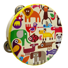 Дерев'яна іграшка Бубен "Тварини Африки" MD 0367-51 діаметр 15 см (MD 0367-51)