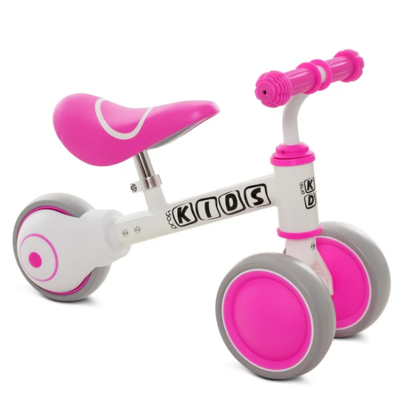 Беговел детский "KIDS" PROF1 М 5461-5 7д.  3кол EVA/PРпласт, бело-розовый