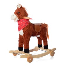 Лошадка-качалка для детей MP 0086-7 на колесах, 60х34х58 см, звук(цокот/ржание), подвижный рот/хвост