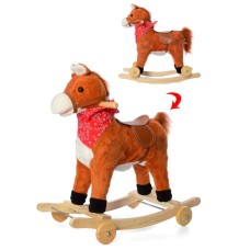 Лошадка-качалка для детей MP 0086-7 на колесах, 60х34х58 см, звук(цокот/ржание), подвижный рот/хвост