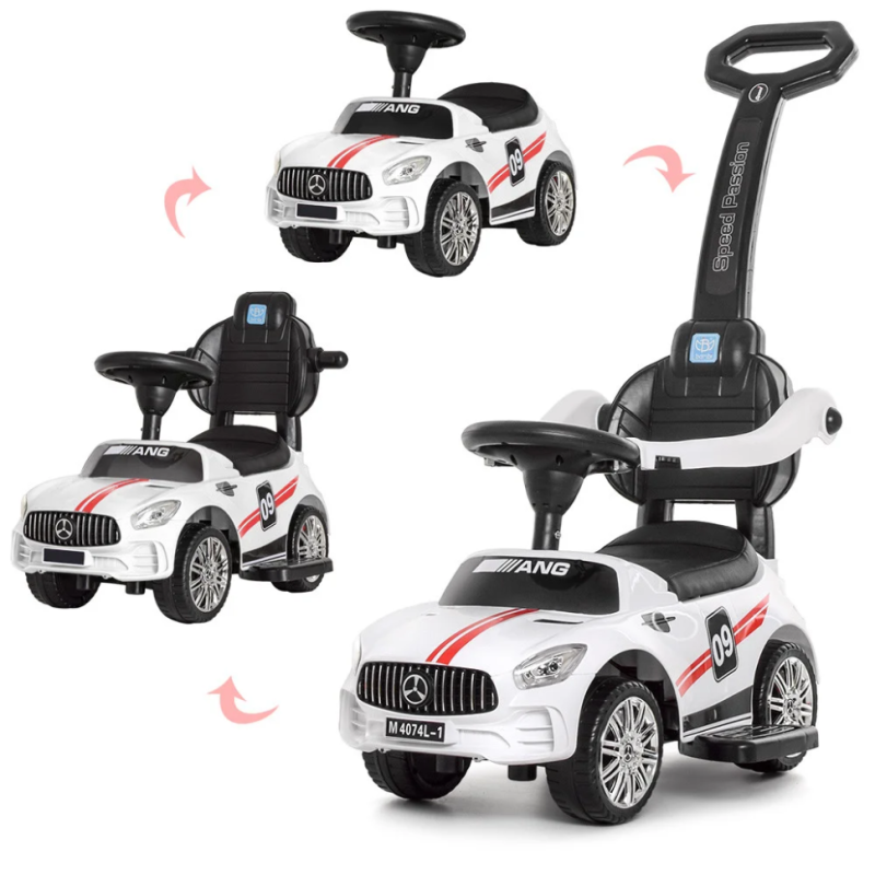 Каталка-толокар Bambi M 4074L-1 Білий 2 в 1 Каталка-толокар Bambi M 4074L-1 Білий 2 в 1