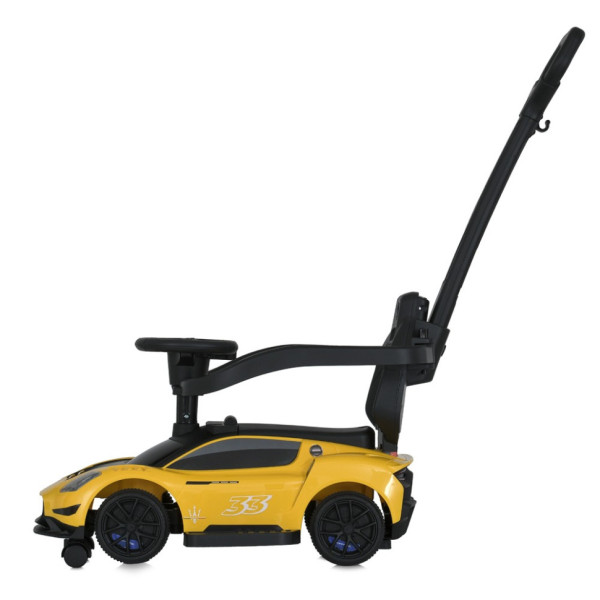 Дитяча каталка-толокар 2 в 1 M 5106-6 жовтий, з батьківською ручкою (M 5106-6)