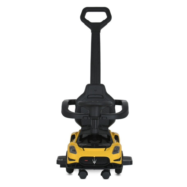 Дитяча каталка-толокар 2 в 1 M 5106-6 жовтий, з батьківською ручкою (M 5106-6)