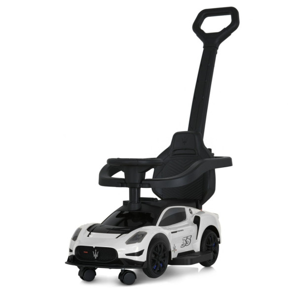 Дитяча каталка-толокар 2 в 1 M 5106-1 білий, з батьківською ручкою (M 5106-1)