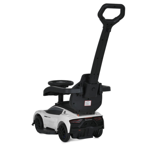 Дитяча каталка-толокар 2 в 1 M 5106-1 білий, з батьківською ручкою (M 5106-1)