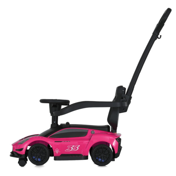 Дитяча каталка-толокар 2 в 1 M 5106-8 рожевий, з батьківською ручкою (M 5106-8)