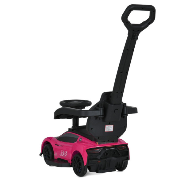 Дитяча каталка-толокар 2 в 1 M 5106-8 рожевий, з батьківською ручкою (M 5106-8)