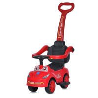 Дитяча каталка-толокар M 5763L-3 червоний, з батьківською ручкою (M 5763L-3)