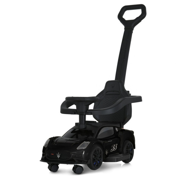 Дитяча каталка-толокар 2 в 1 M 5106-2 чорний, з батьківською ручкою (M 5106-2)