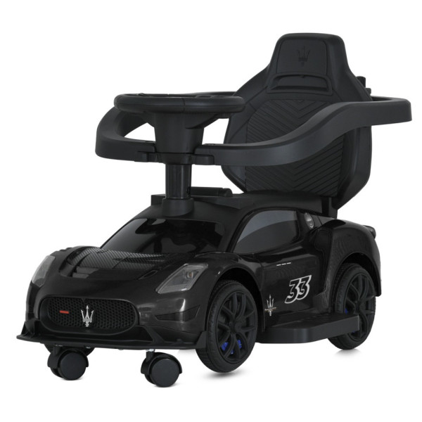 Дитяча каталка-толокар 2 в 1 M 5106-2 чорний, з батьківською ручкою (M 5106-2)