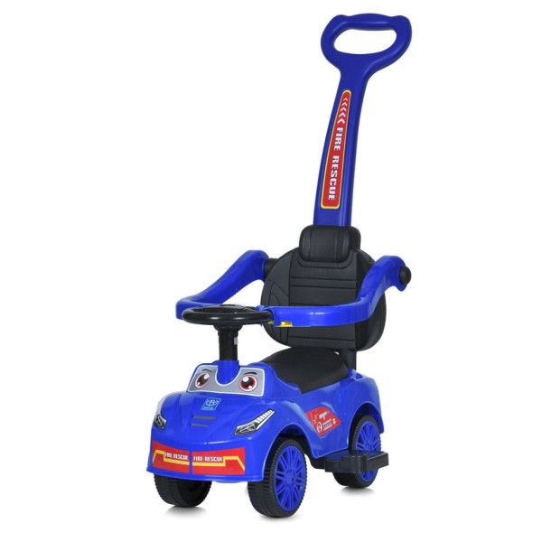 Дитяча каталка-толокар M 5763L-4 синій, з батьківською ручкою (M 5763L-4)