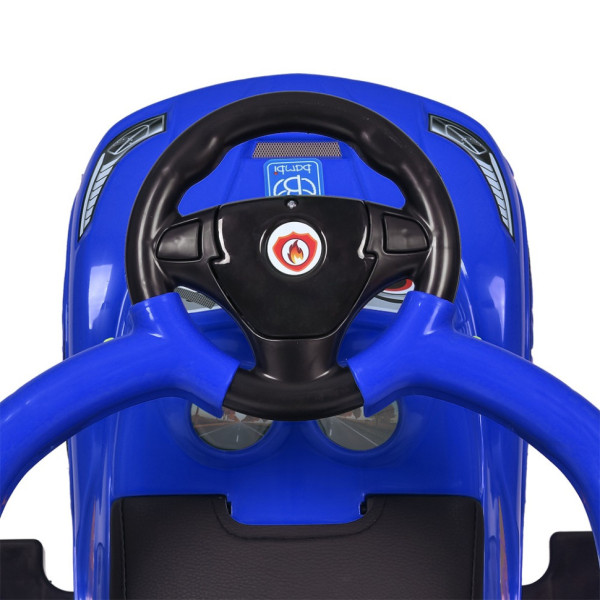 Дитяча каталка-толокар M 5763L-4 синій, з батьківською ручкою (M 5763L-4)