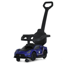 Дитяча каталка-толокар 2 в 1 M 5106-4 синій, з батьківською ручкою (M 5106-4)