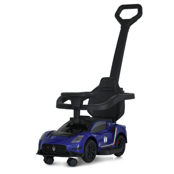 Дитяча каталка-толокар 2 в 1 M 5106-4 синій, з батьківською ручкою (M 5106-4)