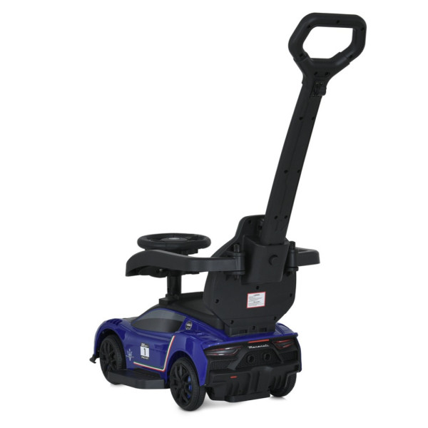 Дитяча каталка-толокар 2 в 1 M 5106-4 синій, з батьківською ручкою (M 5106-4)