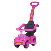 Дитяча каталка-толокар M 5763L-8 рожевий, з батьківською ручкою (M 5763L-8)