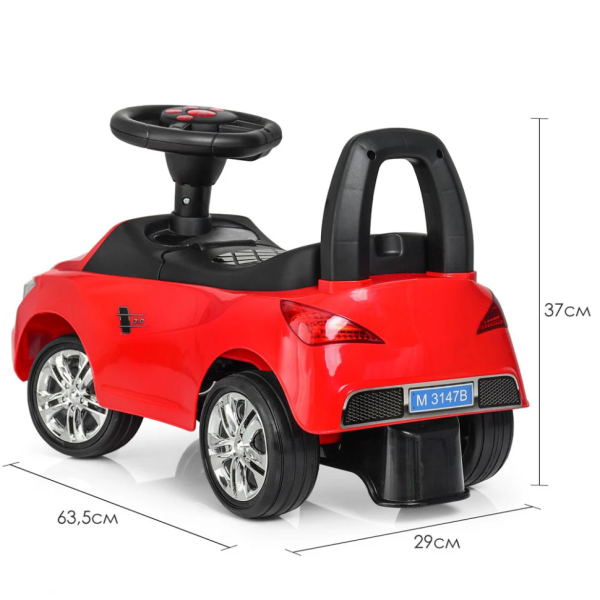 Каталка-толокар Bambi M 3147B-3 Червоний музичний (M 3147B-3)