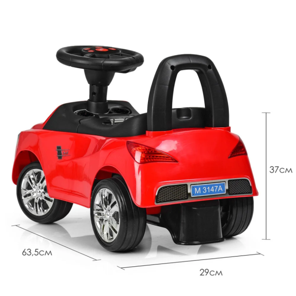 Каталка-толокар Bambi M 3147A-3 Червоний музичний (M 3147A-3)