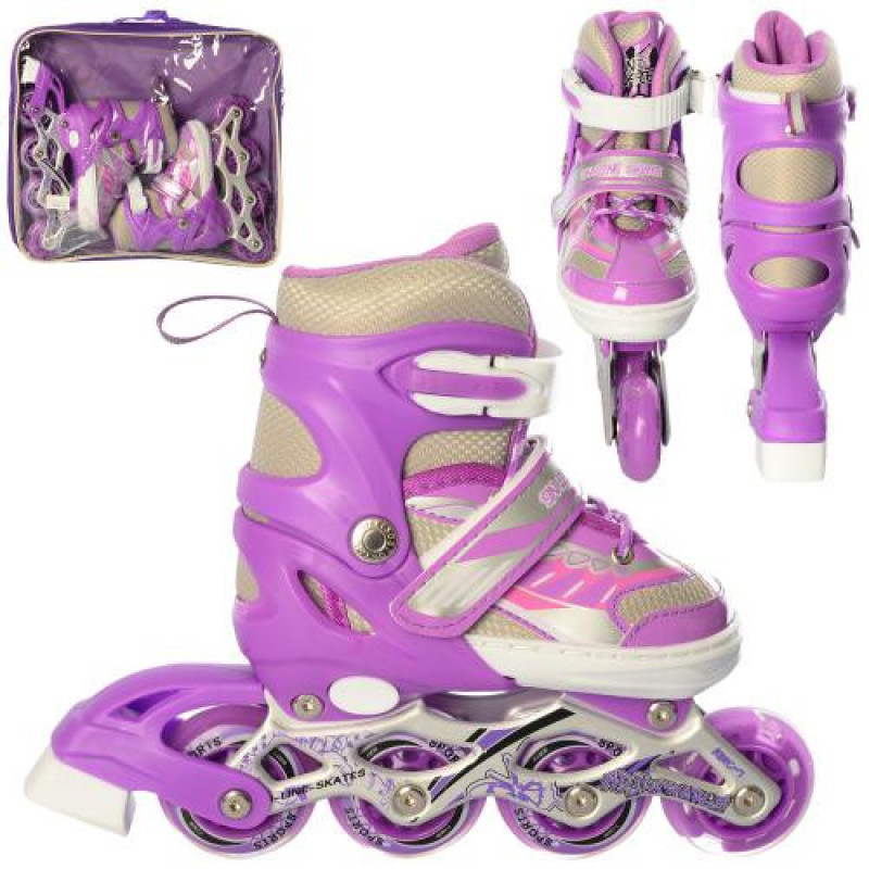 Детские ролики раздвижные A 20131-S-V размер 28-33 Детские ролики раздвижные A 20131-S-V размер 28-33