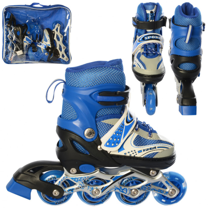 Детские раздвижные ролики A 12100-9-S-BL размер 28-33