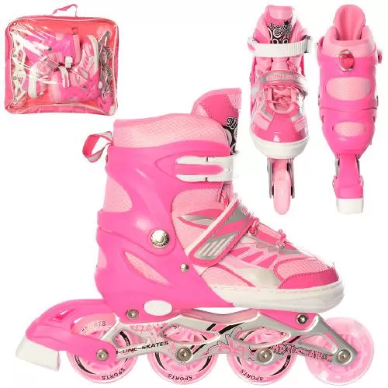 Детские ролики раздвижные A 20131-S-P размер 28-33 Детские ролики раздвижные A 20131-S-P размер 28-33