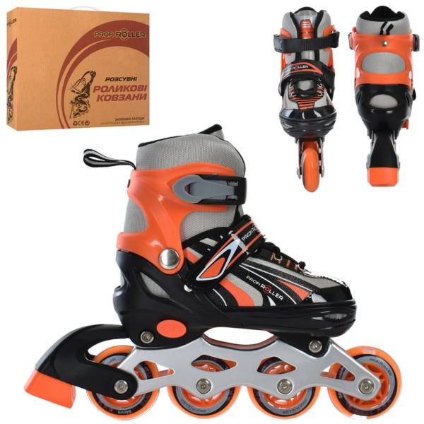 Ролики раздвижные Profi A4146-S-OR размер(31-34)