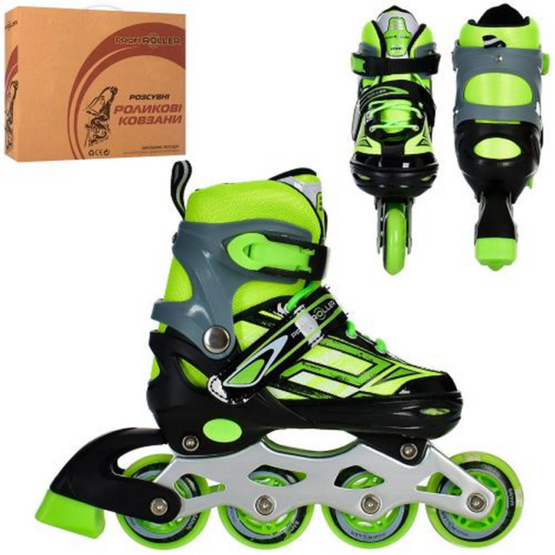 Ролики раздвижные Profi A4144-S-GR размер(31-34)