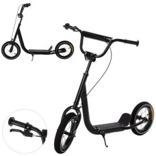 Самокат великі два колеса SR 2-046 з ручним гальмом  Чорний (SR 2-046-B)