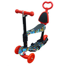Дитячий самокат 4-х колісний 5 в 1 SC20482(Red) колеса зі світлом (SC20482(Red))