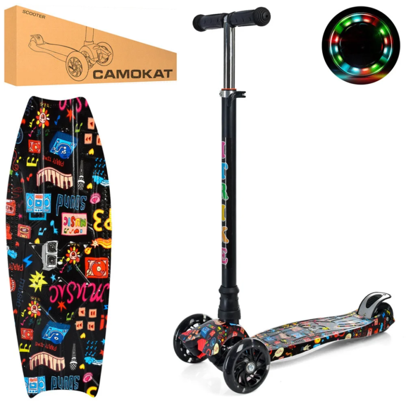 Самокат дитячий MAXI iTrike JR3-055-3-WP32 з підсвічуванням Самокат дитячий MAXI iTrike JR3-055-3-WP32 з підсвічуванням