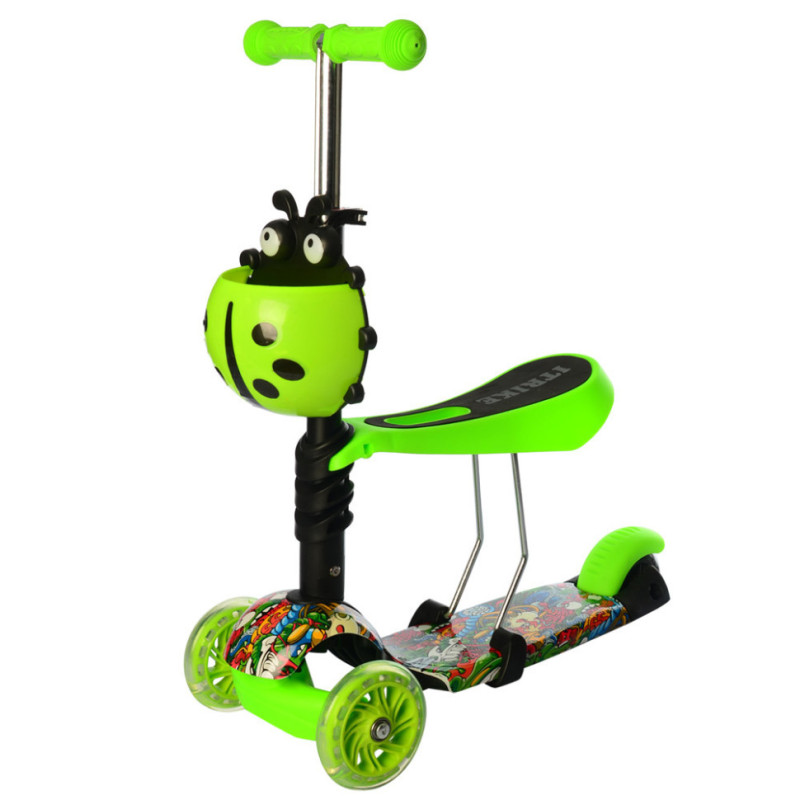 Дитячий самокат iTrike JR 3-054-GR MAXI з кошиком Дитячий самокат iTrike JR 3-054-GR MAXI з кошиком