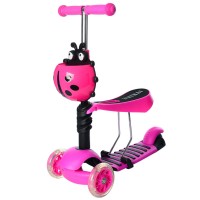 Дитячий самокат з сидінням і багажником JR 3-054-E, 3-колісний Дитячий самокат з сидінням і багажником JR 3-054-E, 3-колісний