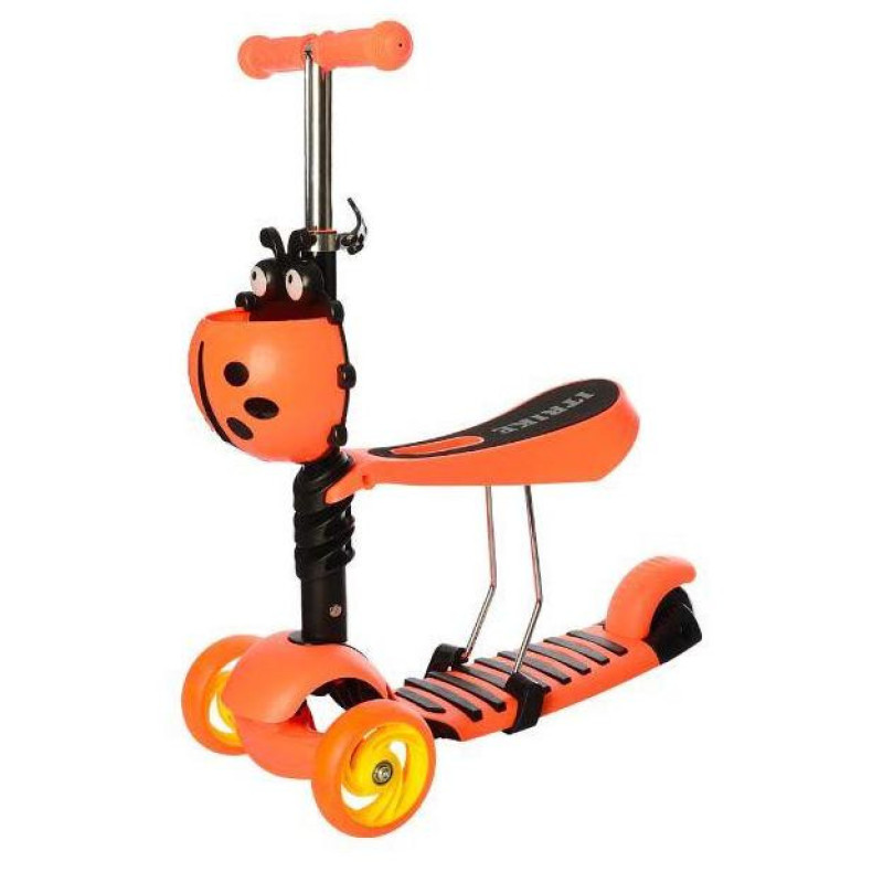 Дитячий самокат з сидінням і багажником JR 3-054-E, 3-колісний Дитячий самокат з сидінням і багажником JR 3-054-E, 3-колісний