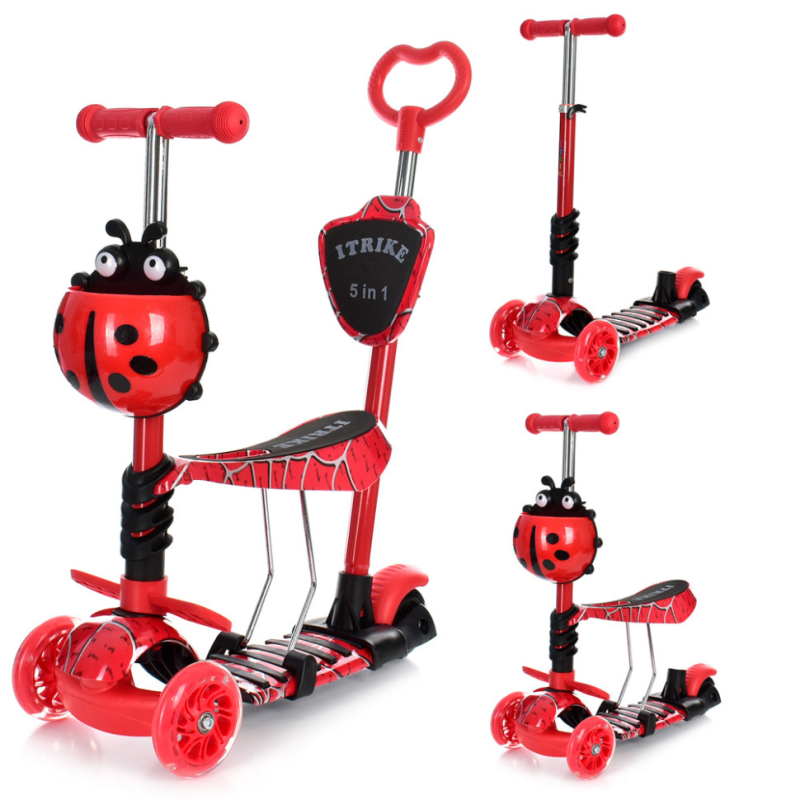 Самокат дитячий MAXI iTrike JR3-058-I-WP16 з батьківською ручкою Самокат дитячий MAXI iTrike JR3-058-I-WP16 з батьківською ручкою