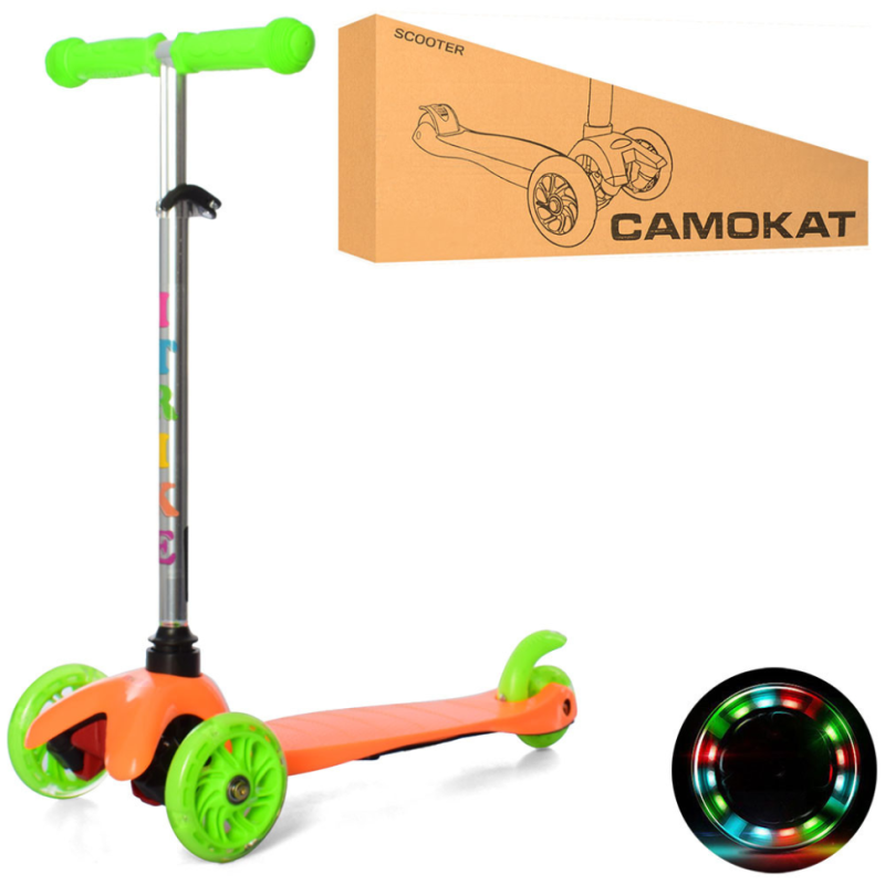 Дитячий самокат iTrike BB 3-013-4-C-OR MINI колеса, що світяться Дитячий самокат iTrike BB 3-013-4-C-OR MINI колеса, що світяться