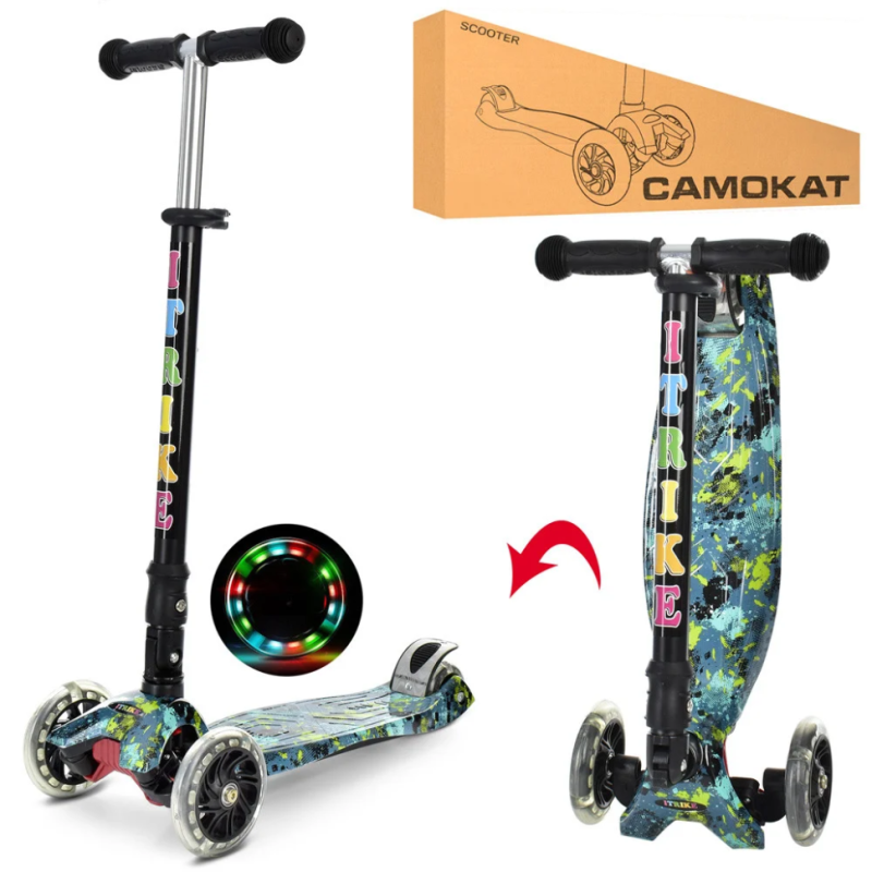 Самокат дитячий MAXI iTrike JR3-003-1-WP15 складний Самокат дитячий MAXI iTrike JR3-003-1-WP15 складний