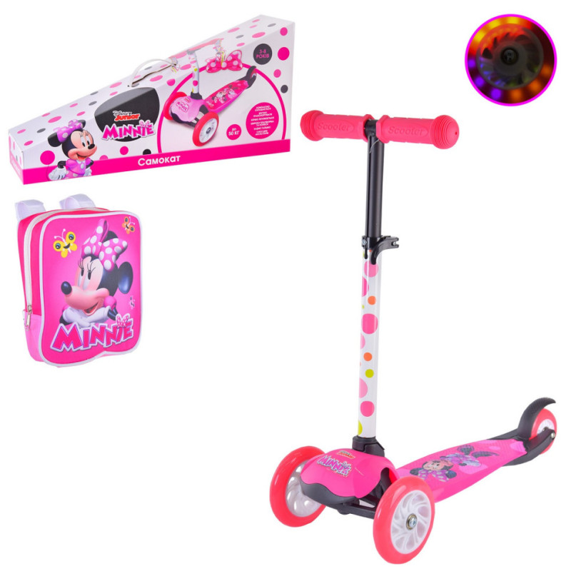 Дитячий самокат "Minnie Mouse" Bambi LS2113 з рюкзачком 17х20 см