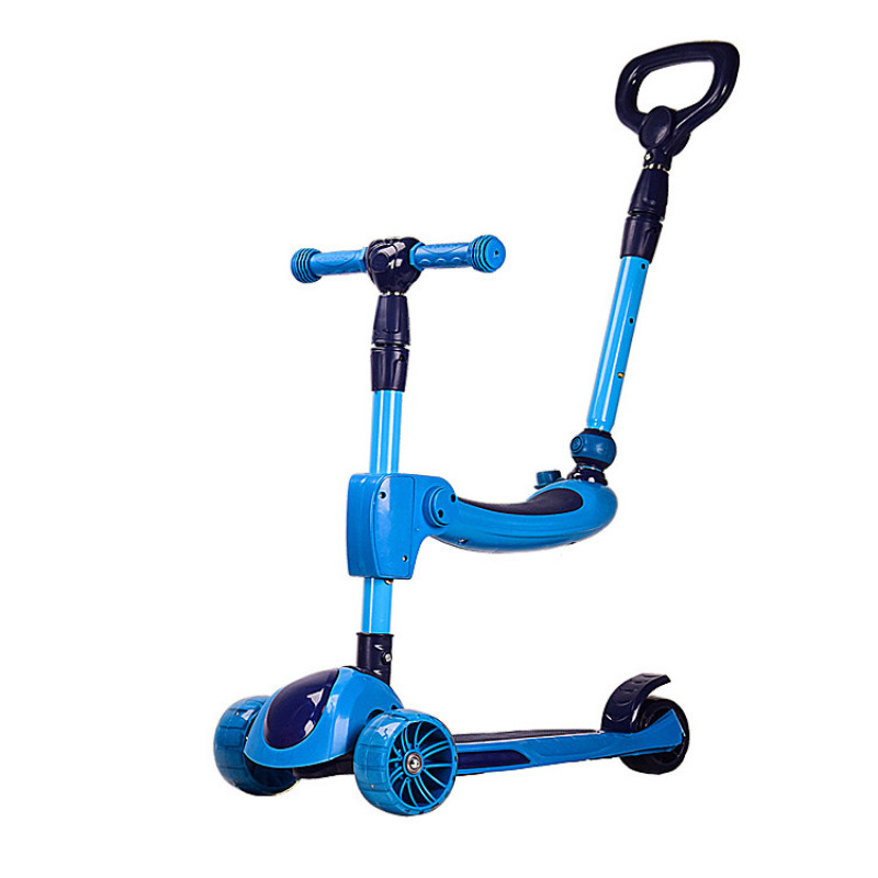 Самокат детский 3-х колесный HS2011 (RL7T) с родительской ручкой, светящиеся колеса PU Самокат детский 3-х колесный HS2011 (RL7T) с родительской ручкой, светящиеся колеса PU