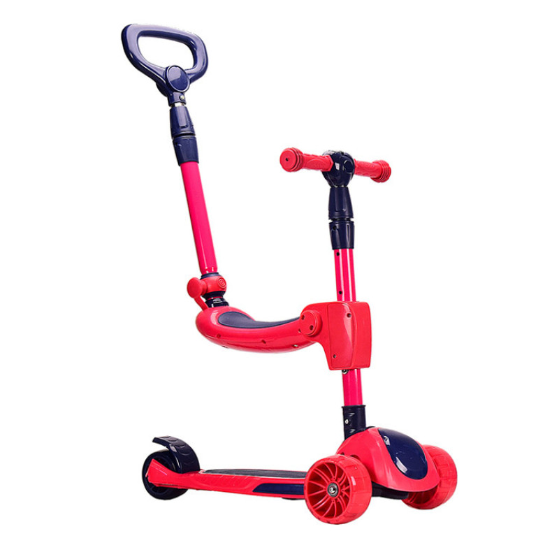 Самокат детский 3-х колесный HS2011 (RL7T) с родительской ручкой, светящиеся колеса PU Самокат детский 3-х колесный HS2011 (RL7T) с родительской ручкой, светящиеся колеса PU