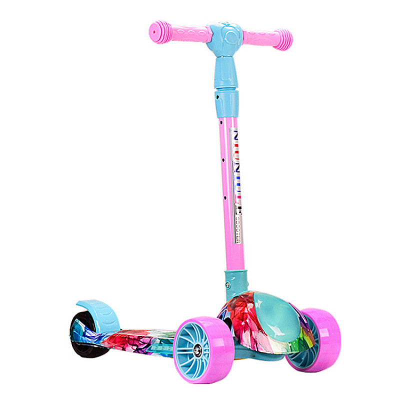 Самокат дитячий 3-х колісний HS2015-1 (RL7T) складний, колеса, що світяться, PU Самокат дитячий 3-х колісний HS2015-1 (RL7T) складний, колеса, що світяться, PU