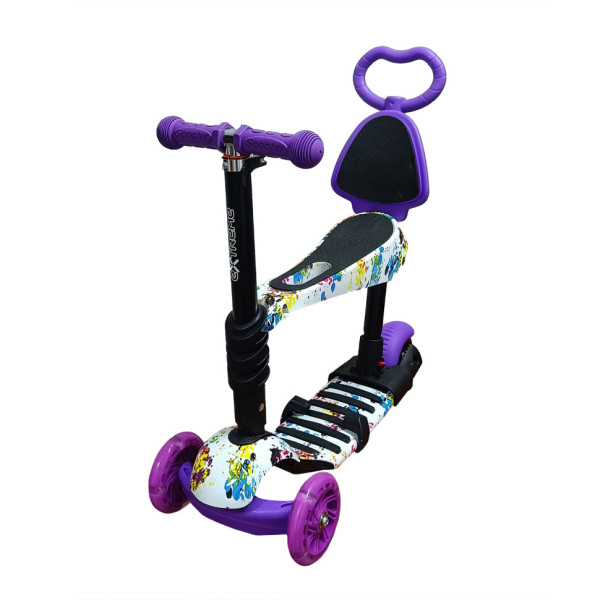 Дитячий самокат 4-х колісний 5 в 1 SC20482(Violet) колеса зі світлом (SC20482(Violet))
