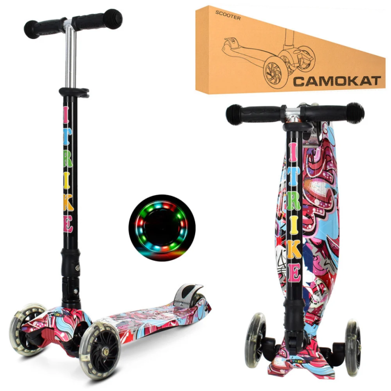 Самокат дитячий MAXI iTrike JR3-003-1-WP17 складний Самокат дитячий MAXI iTrike JR3-003-1-WP17 складний