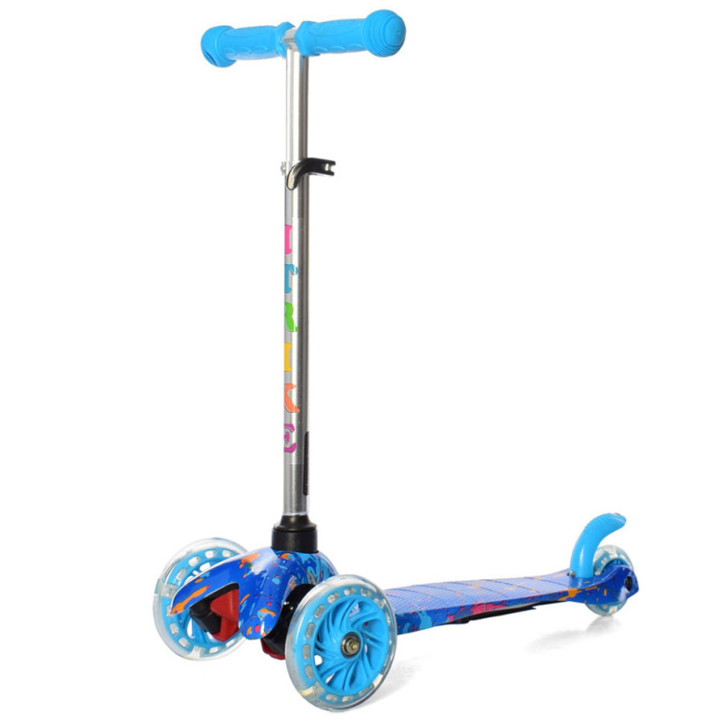 Дитячий самокат iTrike BB 3-013-4-F-BL MINI колеса, що світяться Дитячий самокат iTrike BB 3-013-4-F-BL MINI колеса, що світяться