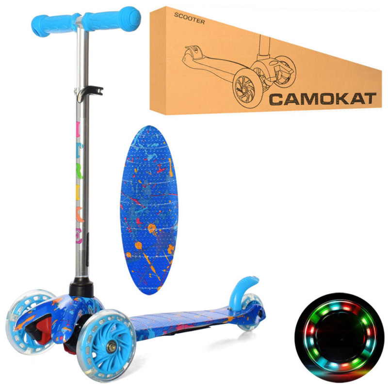 Дитячий самокат iTrike BB 3-013-4-F-BL MINI колеса, що світяться Дитячий самокат iTrike BB 3-013-4-F-BL MINI колеса, що світяться