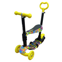 Дитячий самокат 4-х колісний 5 в 1 SC20482(Yellow) колеса зі світлом (SC20482(Yellow))